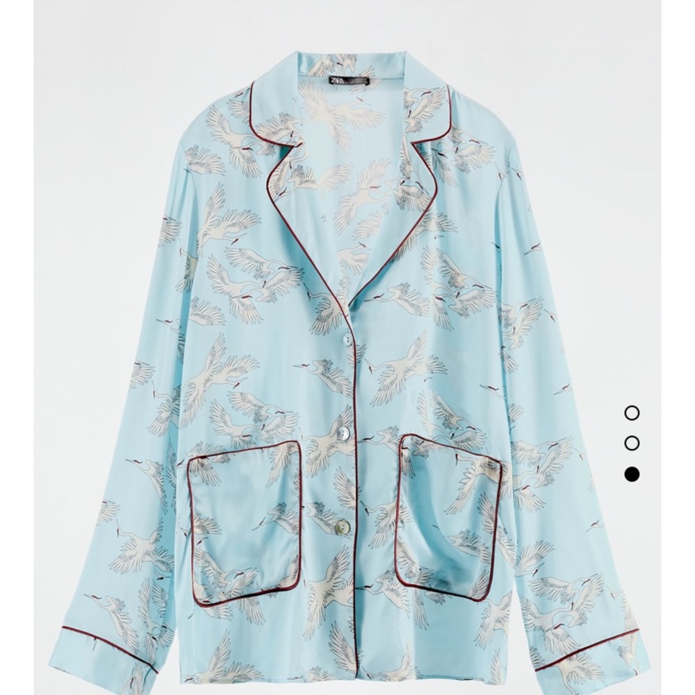 Zara Bird Print Pjyama style shirt